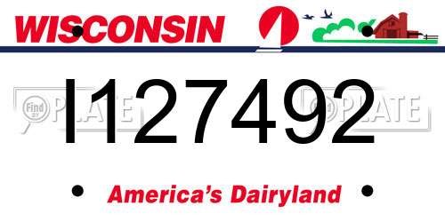 I127492 Wisconsin License Plate