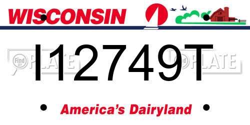 I12749T Wisconsin License Plate