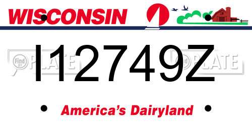 I12749Z Wisconsin License Plate