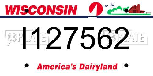 I127562 Wisconsin License Plate