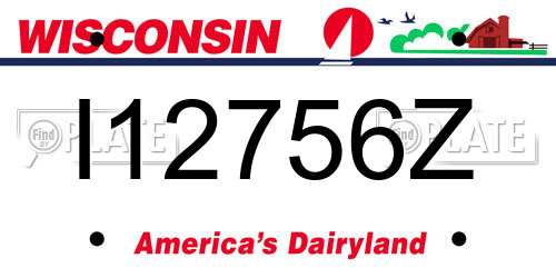 I12756Z Wisconsin License Plate