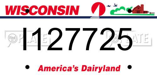 I127725 Wisconsin License Plate