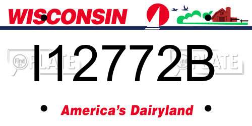 I12772B Wisconsin License Plate