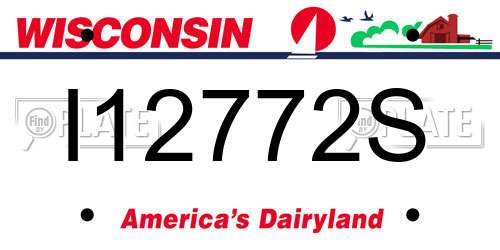 I12772S Wisconsin License Plate