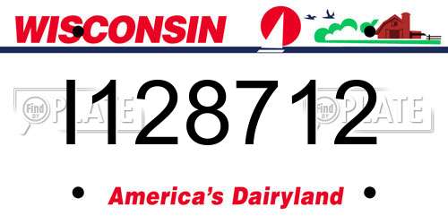I128712 Wisconsin License Plate