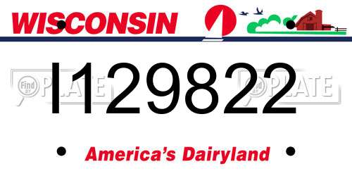 I129822 Wisconsin License Plate