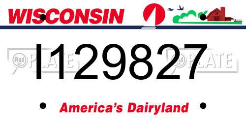 I129827 Wisconsin License Plate