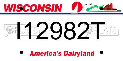 I12982T Wisconsin License Plate
