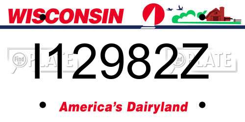 I12982Z Wisconsin License Plate