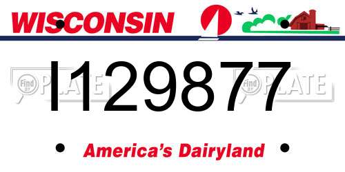 I129877 Wisconsin License Plate
