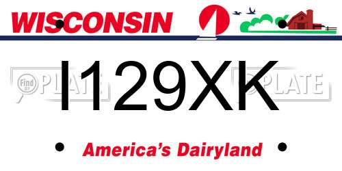 I129XK Wisconsin License Plate