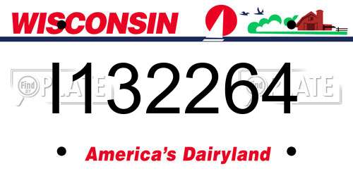 I132264 Wisconsin License Plate