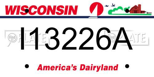 I13226A Wisconsin License Plate