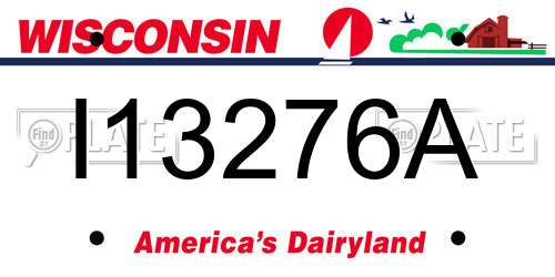 I13276A Wisconsin License Plate