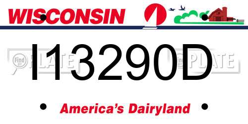 I13290D Wisconsin License Plate