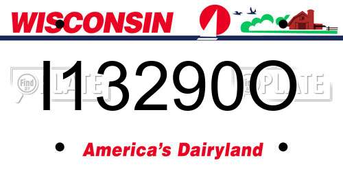 I13290O Wisconsin License Plate