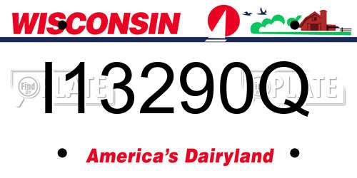 I13290Q Wisconsin License Plate