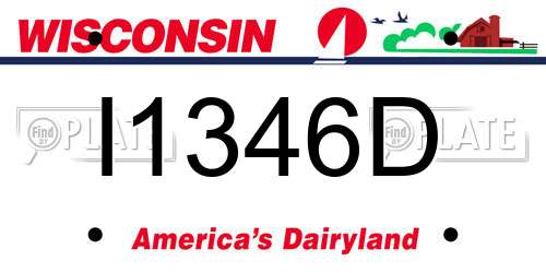 I1346D Wisconsin License Plate
