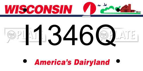 I1346Q Wisconsin License Plate