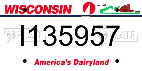 I135957 Wisconsin License Plate