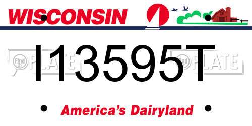 I13595T Wisconsin License Plate