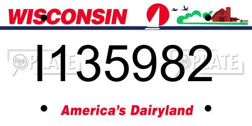 I135982 Wisconsin License Plate