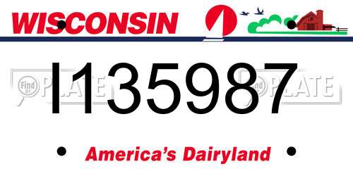 I135987 Wisconsin License Plate