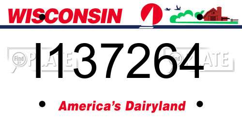 I137264 Wisconsin License Plate