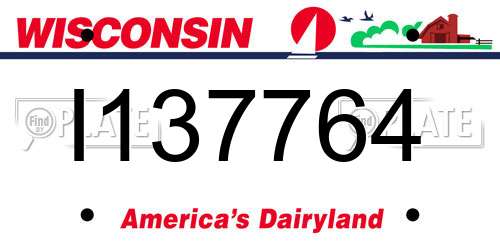 I137764 Wisconsin License Plate