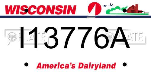 I13776A Wisconsin License Plate