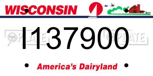 I137900 Wisconsin License Plate
