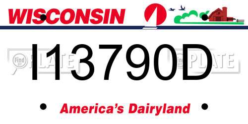 I13790D Wisconsin License Plate