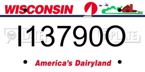 I13790O Wisconsin License Plate