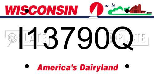 I13790Q Wisconsin License Plate