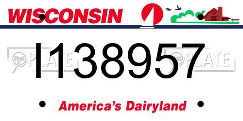 I138957 Wisconsin License Plate