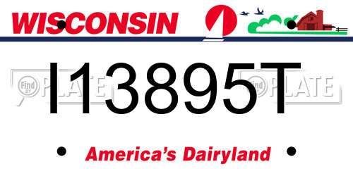 I13895T Wisconsin License Plate