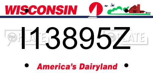 I13895Z Wisconsin License Plate
