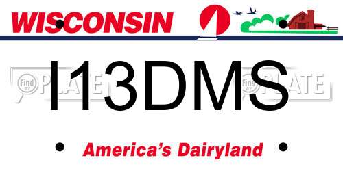 I13DMS Wisconsin License Plate