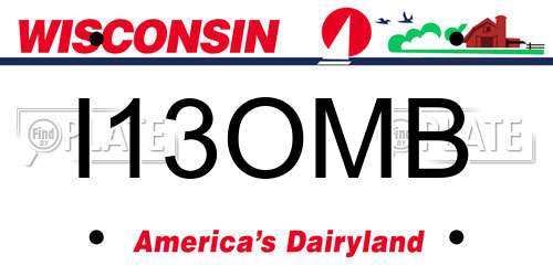 I13OMB Wisconsin License Plate