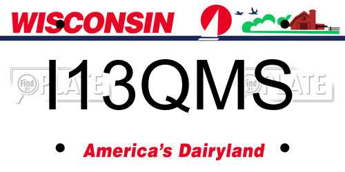 I13QMS Wisconsin License Plate