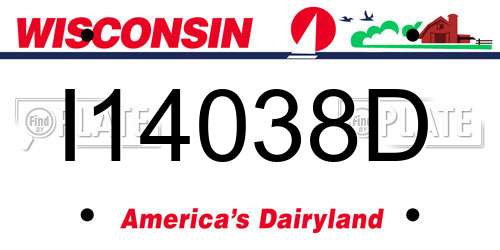 I14038D Wisconsin License Plate
