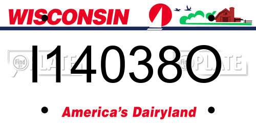 I14038O Wisconsin License Plate