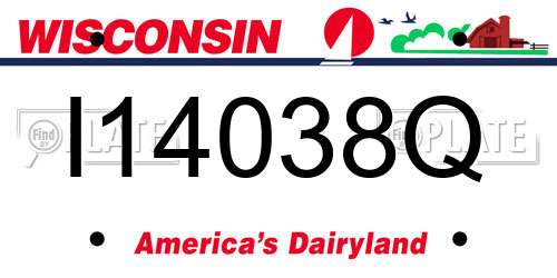 I14038Q Wisconsin License Plate