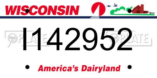 I142952 Wisconsin License Plate