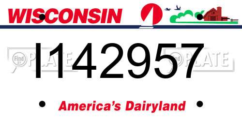 I142957 Wisconsin License Plate
