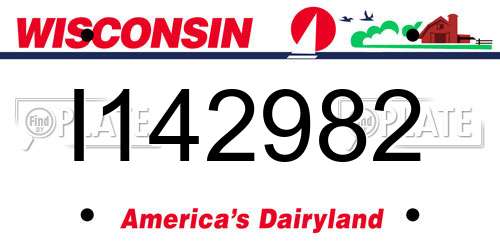 I142982 Wisconsin License Plate