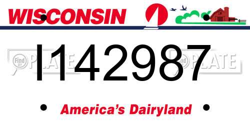 I142987 Wisconsin License Plate