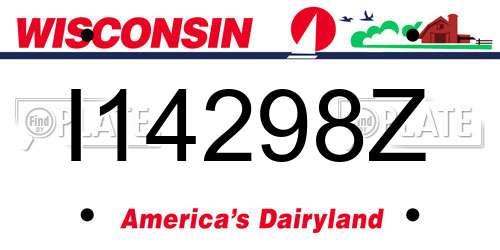 I14298Z Wisconsin License Plate