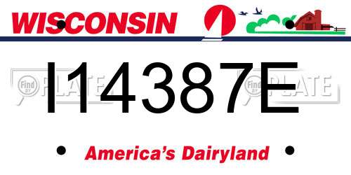I14387E Wisconsin License Plate