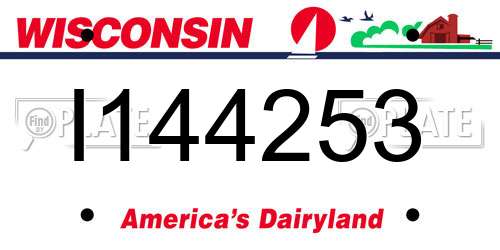 I144253 Wisconsin License Plate